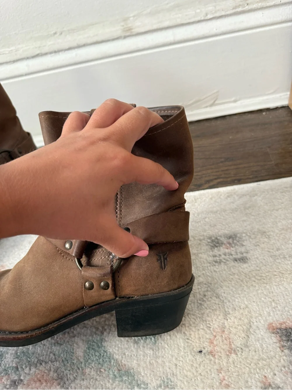 Vintage Frye Brown Suede Harness Ankle Boots 8.5/9